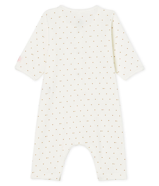 Dors-bien sans pieds bébé en côte blanc MARSHMALLOW/rose GRETEL/ MULTICO