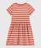 Robe rayée manches courtes en coton enfant fille FAMEUX/ AVALANCHE