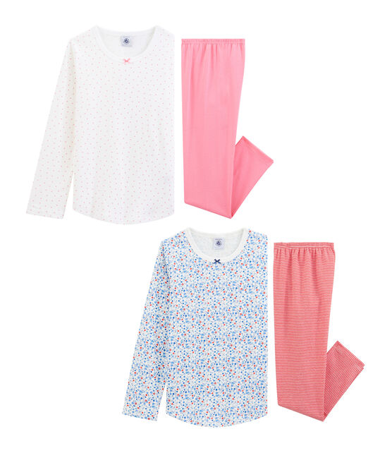 Duo de pyjamas petite fille en côte variante 1