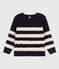 Pull irlandais rayé en coton enfant fille/garçon bleu SMOKING/ AVALANCHE