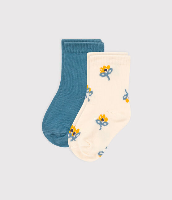 Set van 2 paar babysokken met bloemetjes variante 2