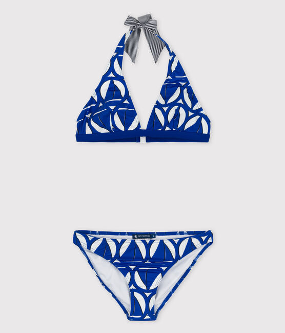 Bikini en slip met print wit MARSHMALLOW/blauw PERSE/ MULTICO