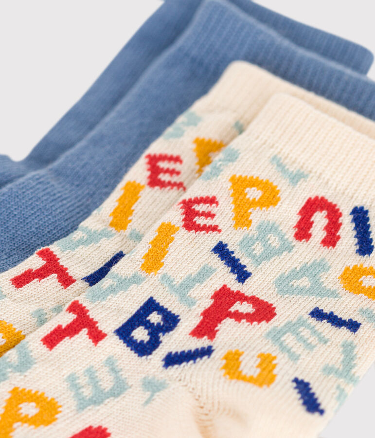 2 paires de chaussettes en coton Petit Bateau b&eacute;b&eacute; multicouleur