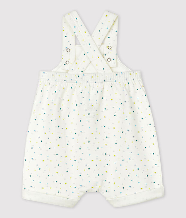Combicourt b&eacute;b&eacute; en jersey double face en coton biologique blanc/multicouleur