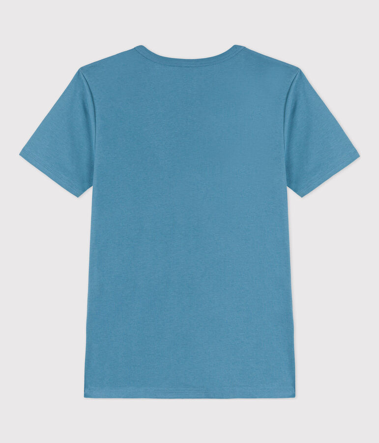 L'ICONIQUE, dames-T-shirt met V-hals in katoen blauw
