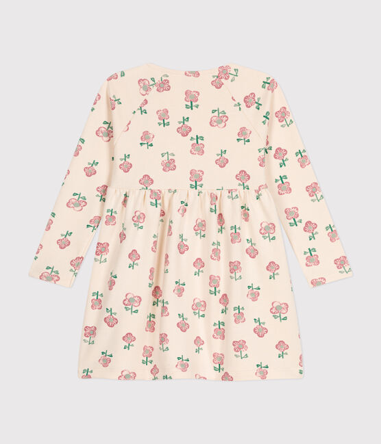 Jurkje met lange mouw van fleece voor meisjes wit AVALANCHE/ MULTICO