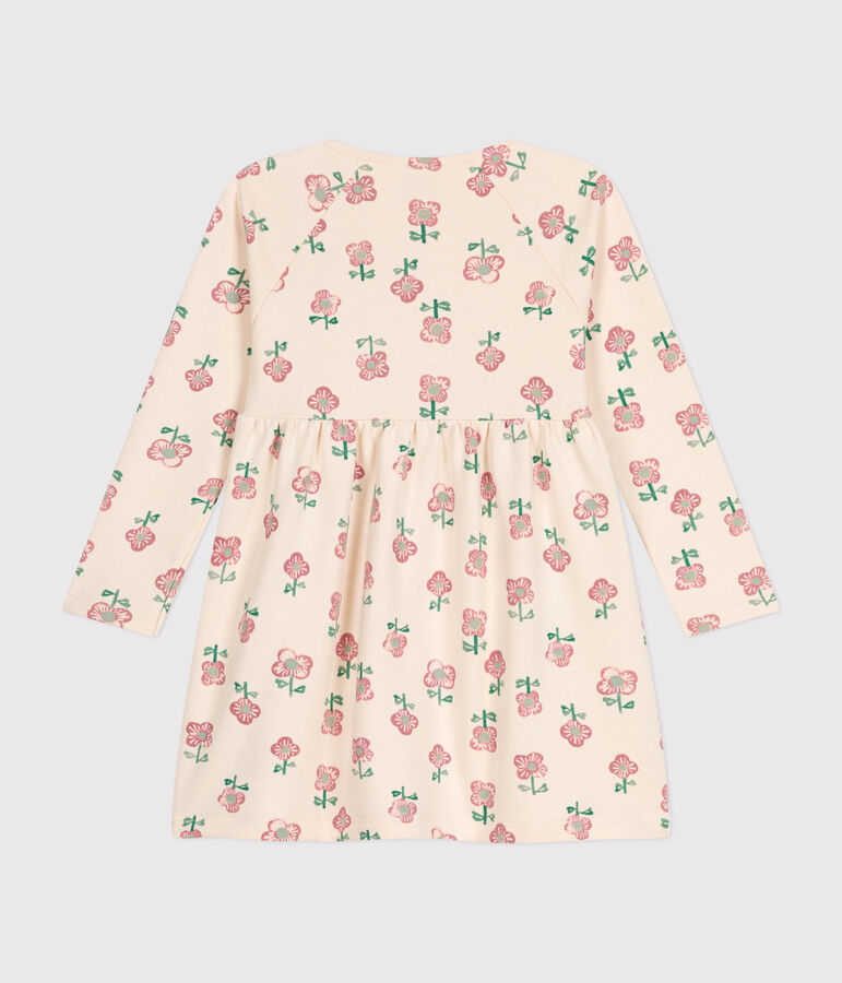 Jurkje met lange mouw van fleece voor meisjes wit AVALANCHE/ MULTICO