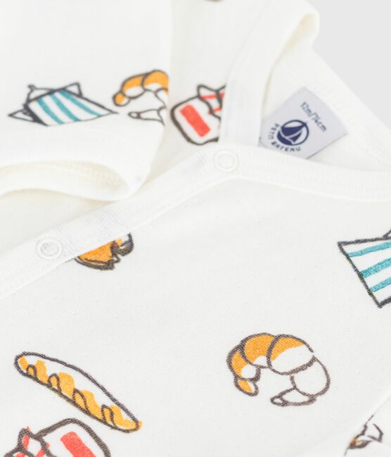 Pyjama bébé en tubique imprimé blanc MARSHMALLOW/blanc MULTICO