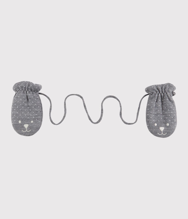 Moufles b&eacute;b&eacute; doubl&eacute;e micropolaire gris