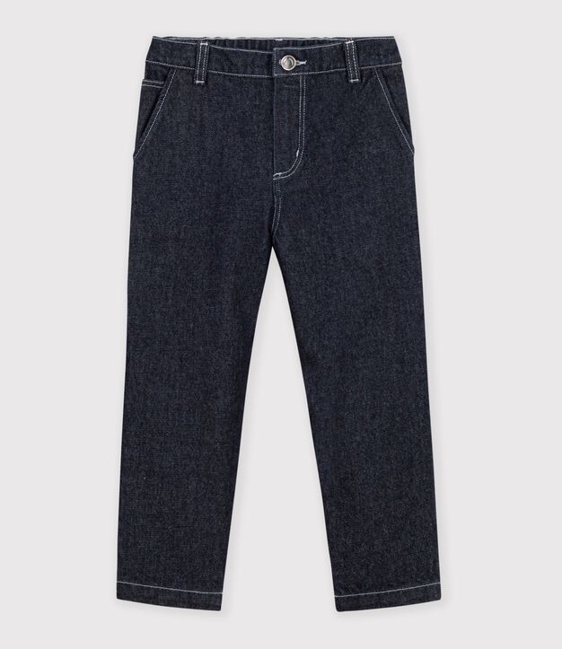 Spijkerbroek in 'carpenter'-snit voor kinderen DENIM BRUT FONCE