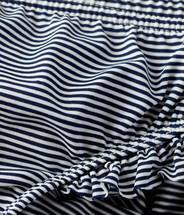 Bas de maillot de bain en mati&egrave;re recycl&eacute;e b&eacute;b&eacute; bleu/blanc
