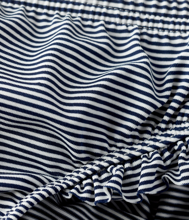 Bas de maillot de bain en mati&egrave;re recycl&eacute;e b&eacute;b&eacute; bleu/blanc