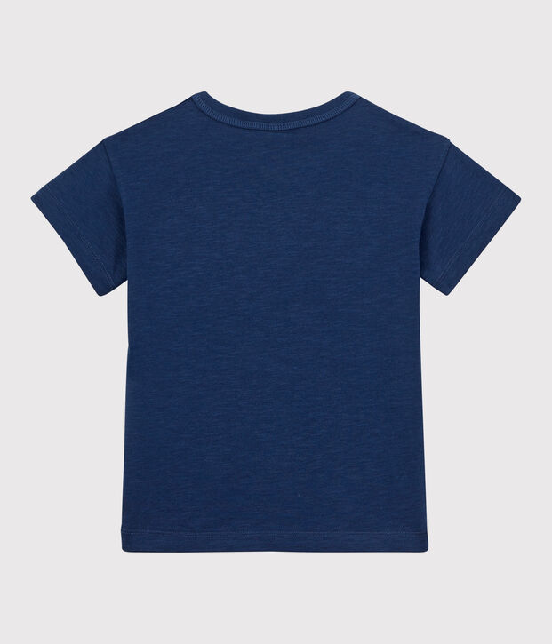 T-shirt manches courtes enfant fille/gar&ccedil;on bleu fonc&eacute;