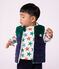 Omkeerbaar mouwloos donsjack van fluweel en sherpa voor baby's blauw/multicouleur