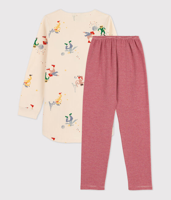 Chemise de nuit phosphorescente petite fille en molleton et en coton blanc AVALANCHE/ MULTICO