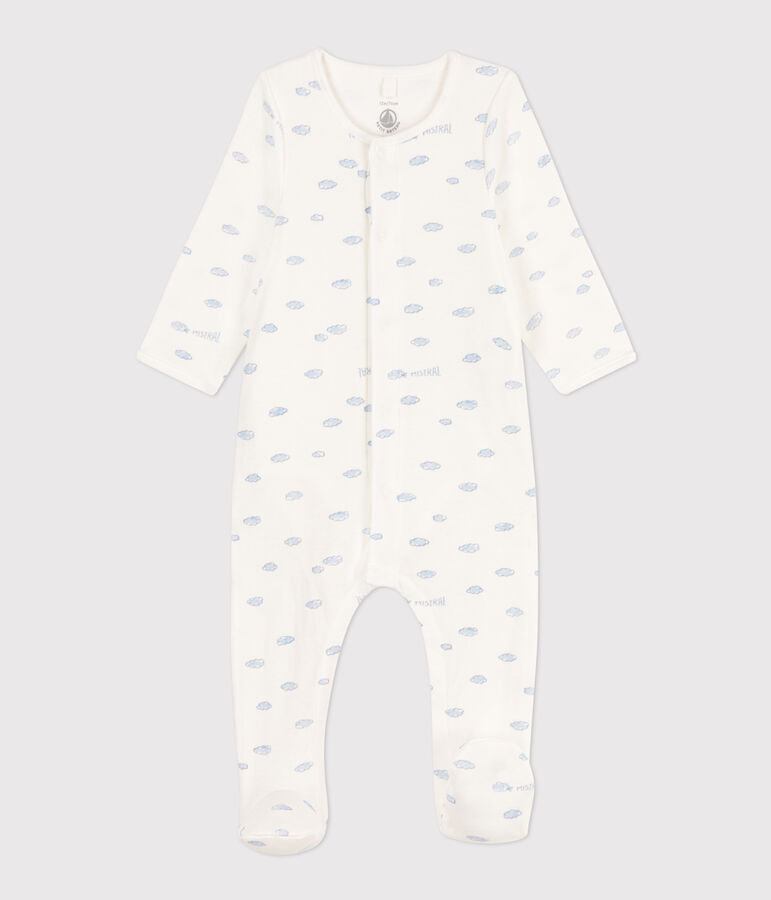 Bodyjama nuages en tubique blanc MARSHMALLOW/blanc MULTICO