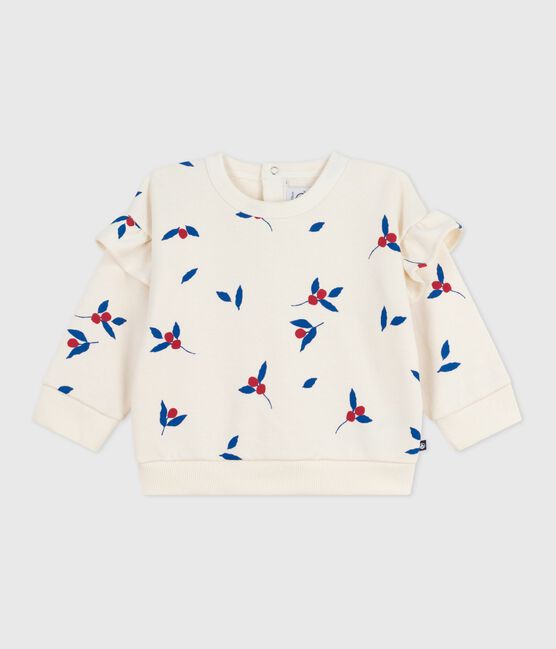 Katoenen sweatshirt met walvisprint voor baby's MILK/ MULTICO