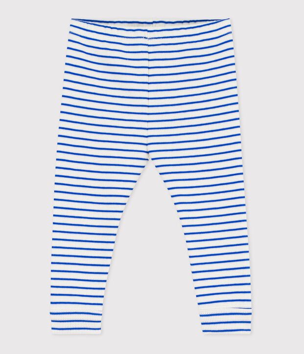 Katoenen babylegging met streepjes blauw/blauw