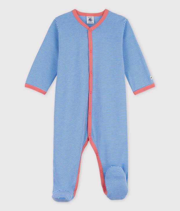 Dors-bien b&eacute;b&eacute; &agrave; rayures en coton biologique bleu/blanc