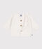 Cardigan b&eacute;b&eacute; mixte en coton uni blanc