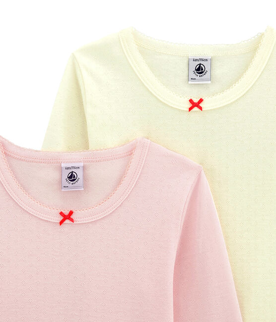 Set van 2 meisjes T-shirts met lange mouwen variante 1