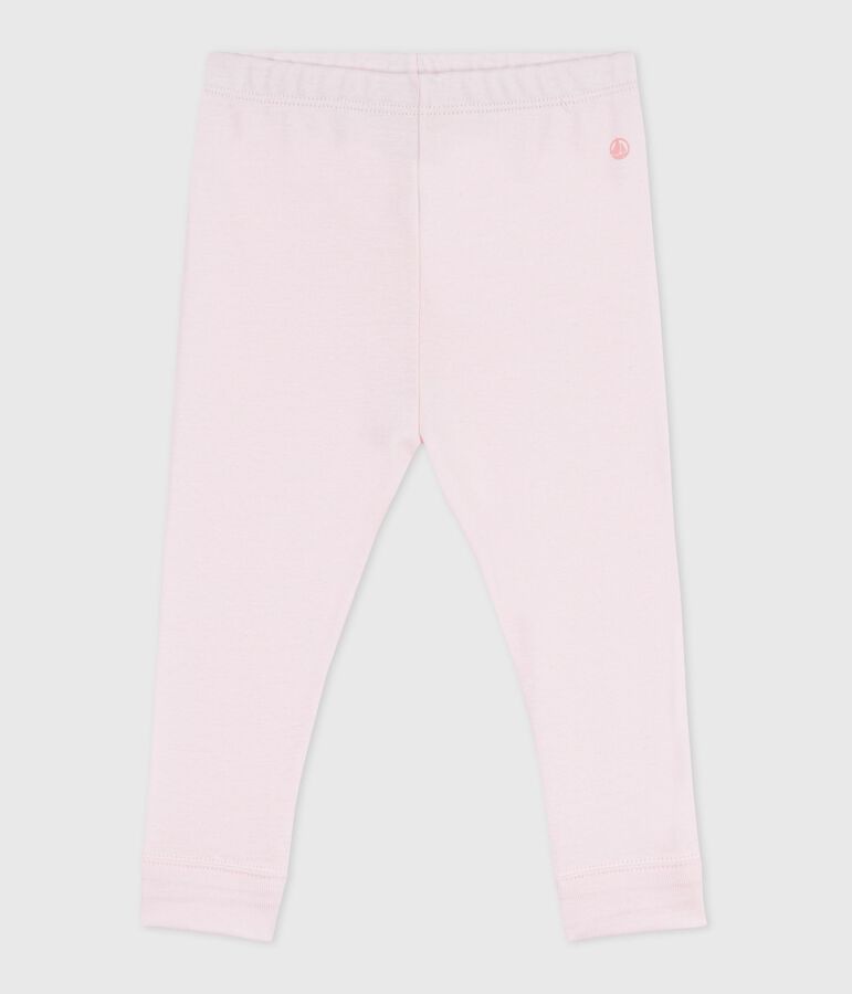 Legging b&eacute;b&eacute; en coton uni rose