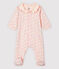 Dors-bien rose à col bébé en coton biologique rose FLEUR/blanc MULTICO
