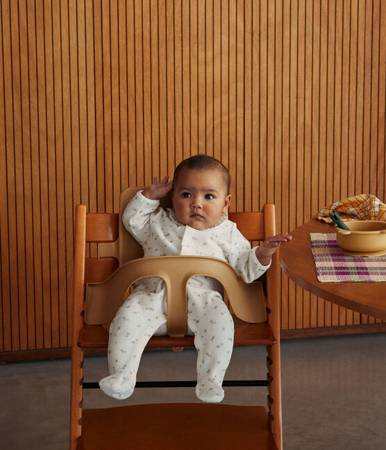 Babypyjama van velours wit MARSHMALLOW/wit MULTICO