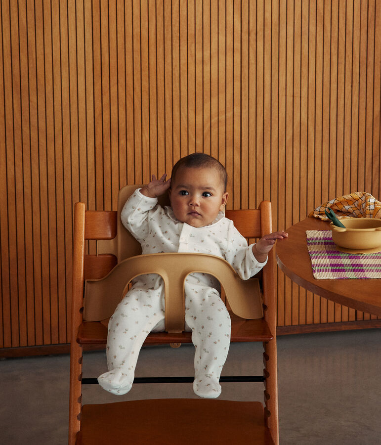 Babypyjama van velours wit/multicouleur