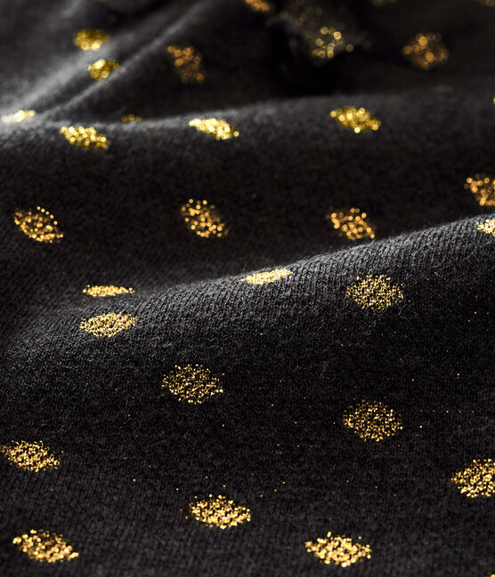 Broek met goudkleurige stippen voor babymeisjes zwart CITY/geel DORE