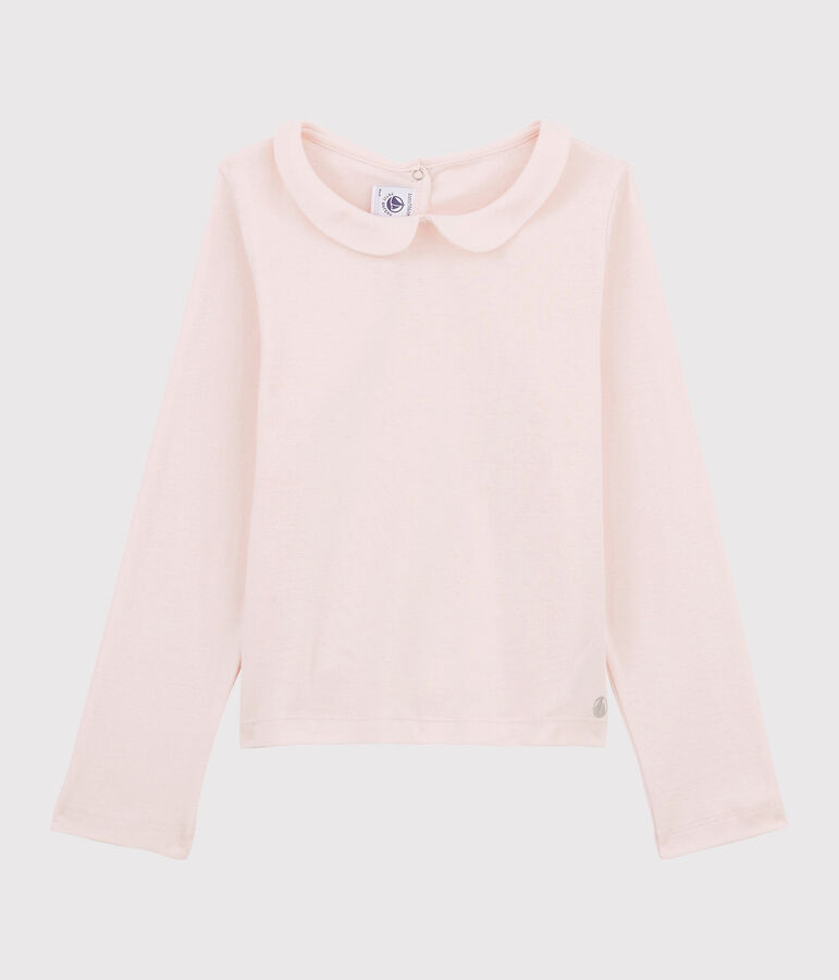 Tee-shirt manches longues en coton enfant fille rose