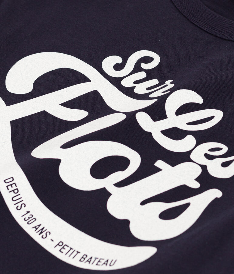 Katoenen T-shirt met korte mouwen voor jongens blauw