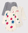 Lot de 3 bodies manches longues étoiles bébé en coton variante 1