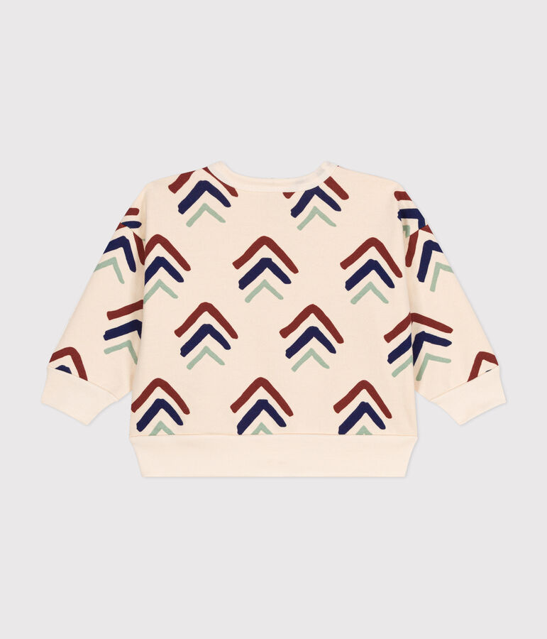 Sweatshirt en molleton b&eacute;b&eacute; &eacute;cru/bleu/multicouleur
