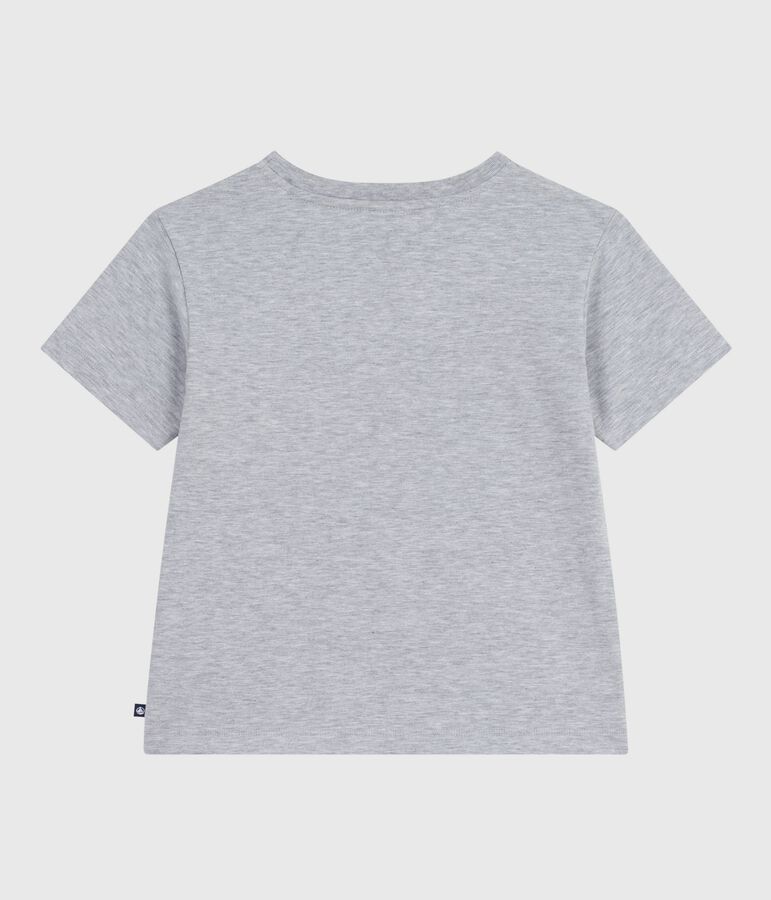 Tee-shirt enfant &agrave; manches courtes imprim&eacute; gris