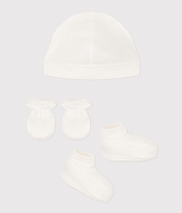 Lot de bonnet, chaussons et moufles b&eacute;b&eacute; multicouleur
