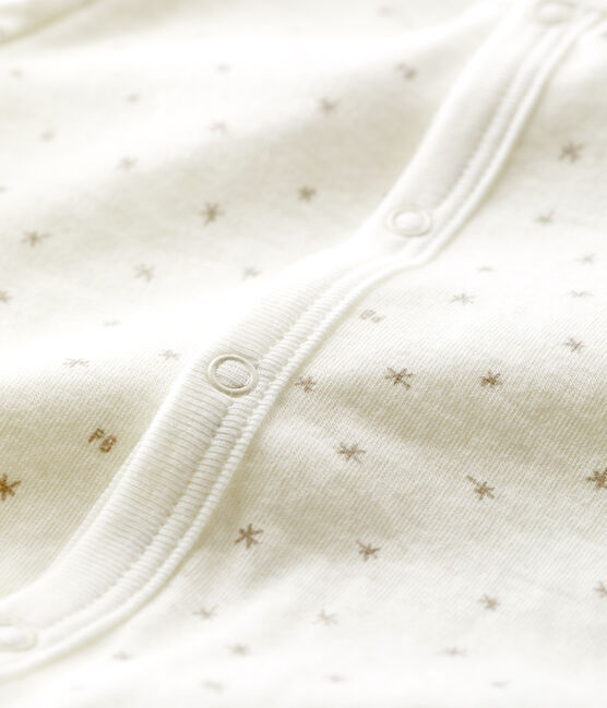 Combinaison bébé en coton biologique blanc MARSHMALLOW/gris GRIS