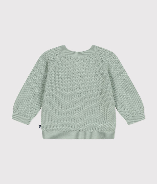 Cardigan en tricot de coton b&eacute;b&eacute; vert