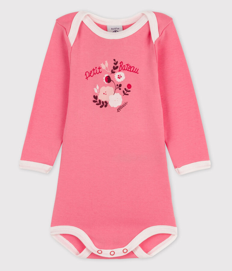Body manches longues b&eacute;b&eacute; fille rose