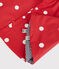 Regencape met stippen voor baby’s rood TERKUIT/wit MARSHMALLOW