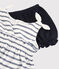 Set van katoenen/linnen blouse voor meisjes + bloomer wit MARSHMALLOW/blauw MEDIEVAL