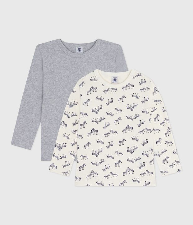 Katoenen T-shirts met lange mouwen en zebraprint voor kinderen multicouleur