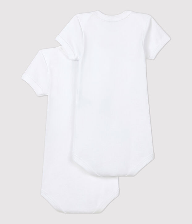 Set van 2 witte rompertjes met korte mouwen voor baby multicouleur