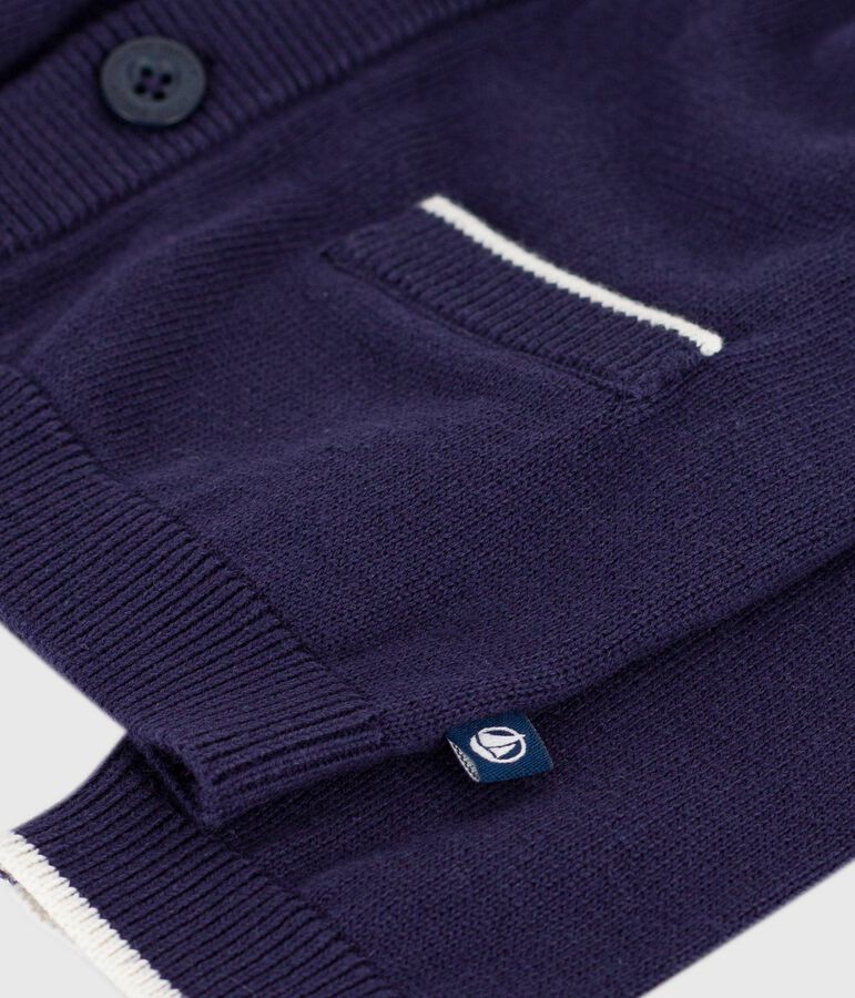 Cardigan b&eacute;b&eacute; en coton uni bleu