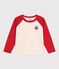 Teeshirt enfant en coton manches longues colorblock rouge AVALANCHE/ AURORA
