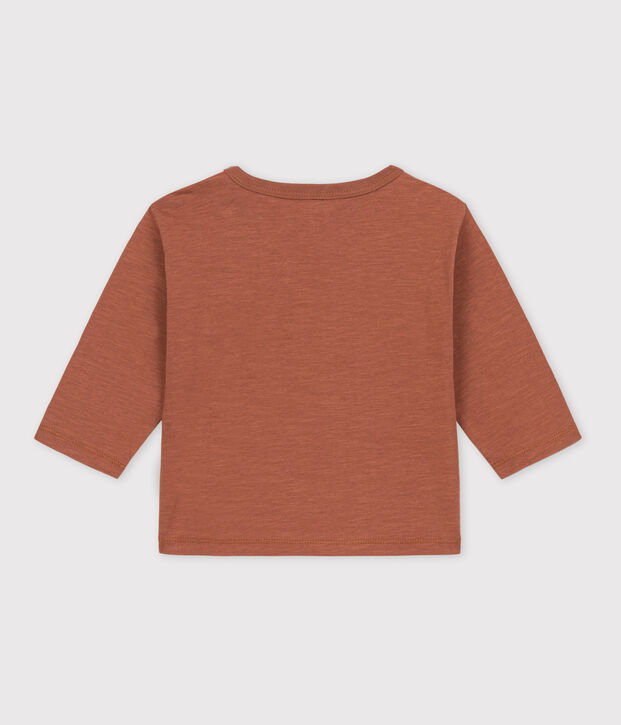 T-shirt met lange mouwen voor baby's van katoen bruin