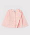 Geribde cardigan voor babymeisjes roze MINOIS/wit ECUME