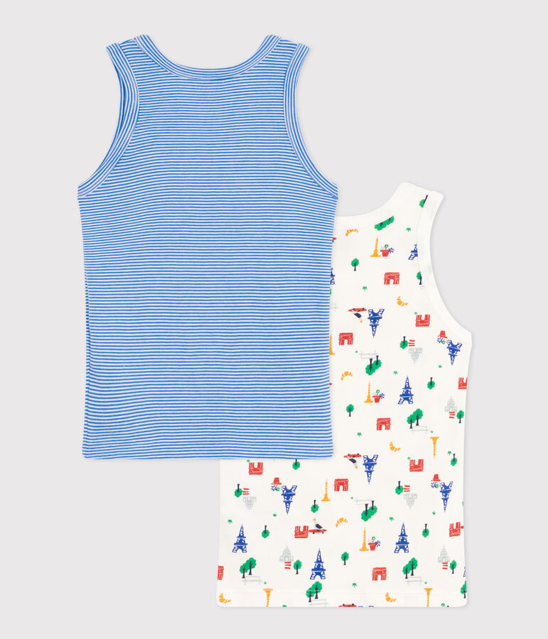 Setje met 2 katoenen hemdjes met Parijs-print voor kinderen variante 1