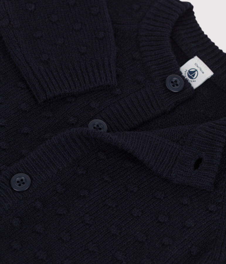 Cardigan b&eacute;b&eacute; en tricot en laine bleu