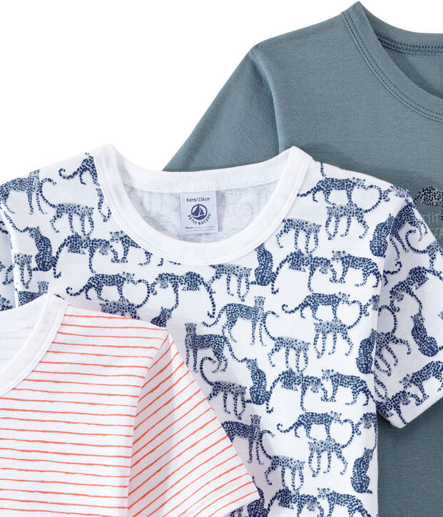 Lot de 3 t-shirts gar&ccedil;on manches courtes blanc